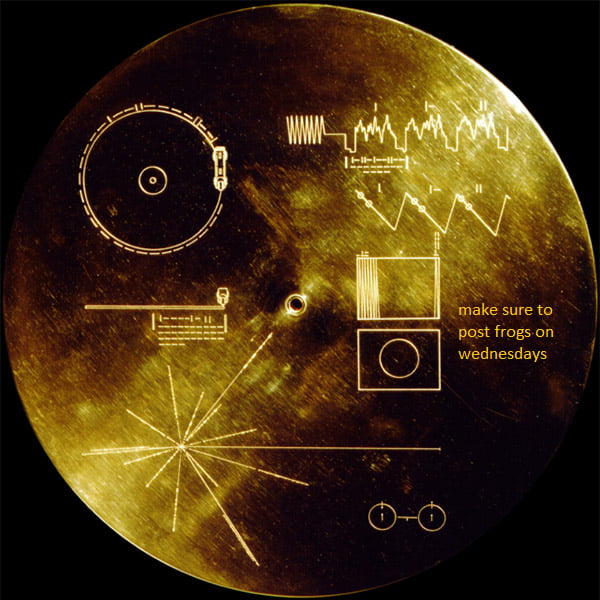 This is the Golden record aboard the Voyager 1. The furthest man made