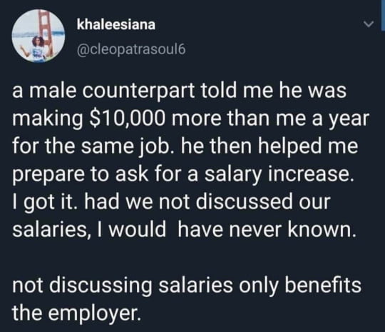 Discuss salaries from now on