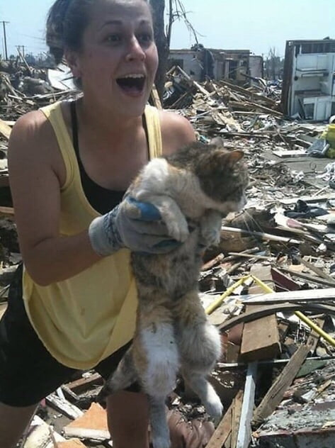 Found her cat 16 days after the tornado