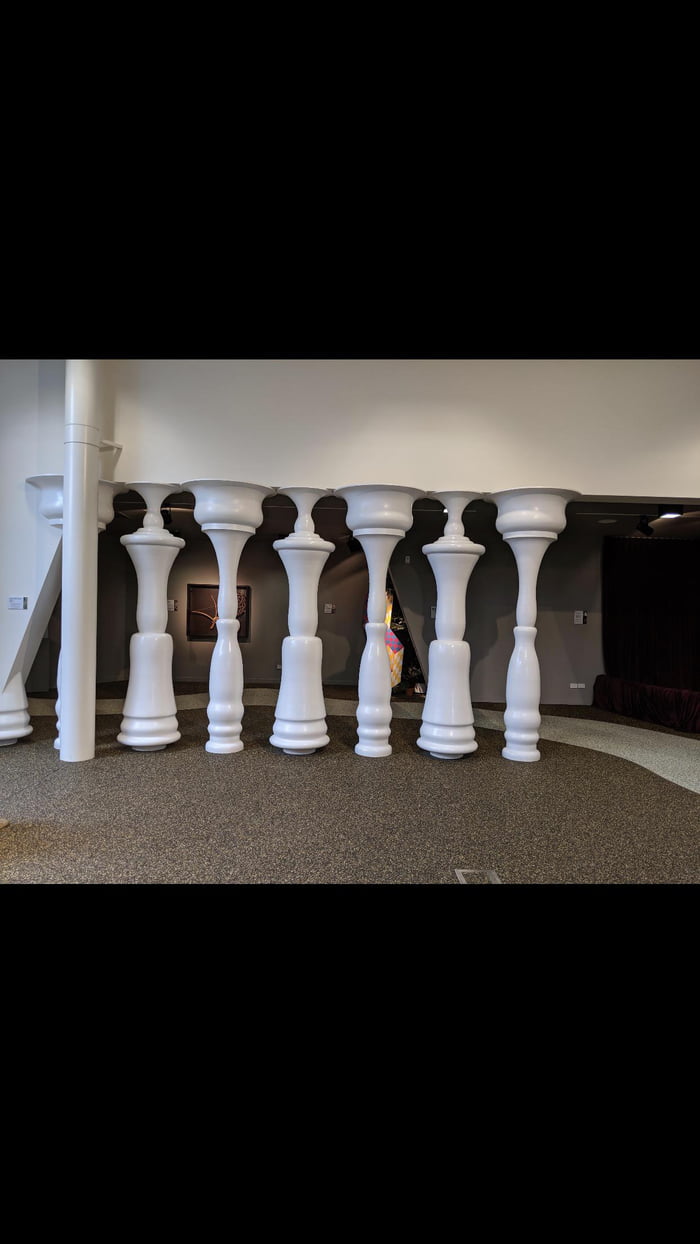 These pillars look like people staring at each other