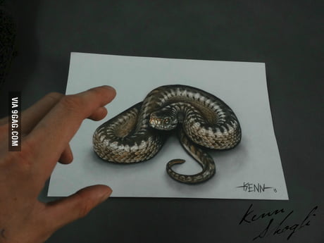 First Experience of 3D art | How to Draw 3D snake 🐍 - YouTube
