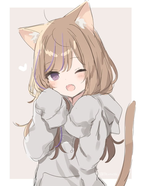 anime girl neko hoodie