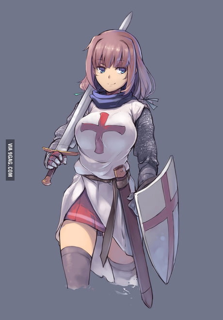 Medieval anime girl crusader on Craiyon