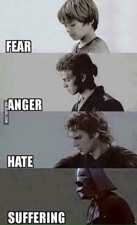 Anger Leads To The Dark Side Fear Is The Path To The Dark Side. Fear Leads To Anger. Anger Leads To  Hate. Hate Leads To Suffering. - 9Gag