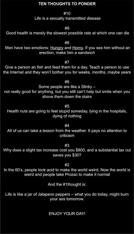 10 Thoughts to Ponder - 9GAG