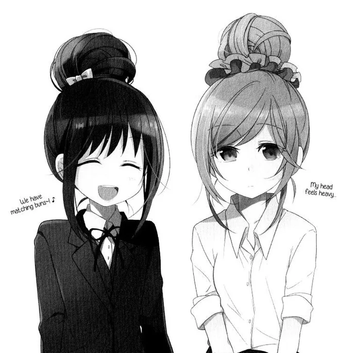 The main characters, from right to left, Sakurako and Kasumi.