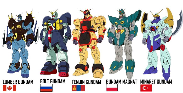 List Of Gundams In Each Countries (g Gundam) - 9gag