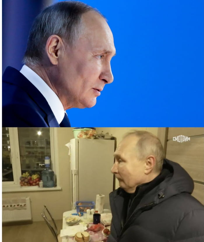 When was the real Putin, at speeches from the bunker or on yesterday's visit to Mariupol?