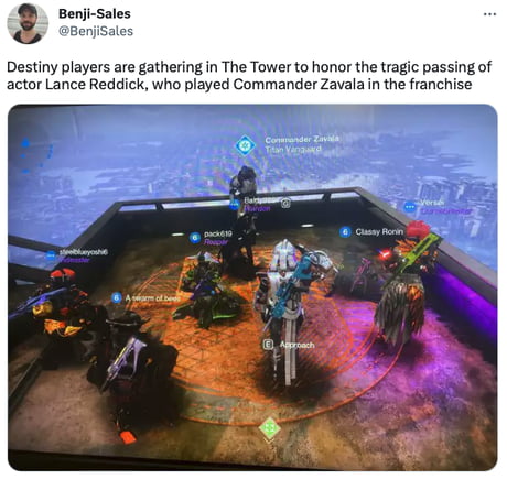 Fãs de Destiny prestam homenagem a Lance Reddick dentro do jogo