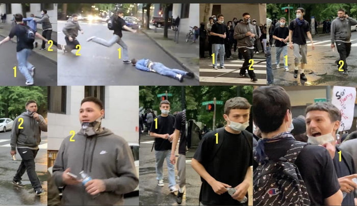 These assholes who kicked an unconscious man in the head - please help identify them. Maybe from Portland.