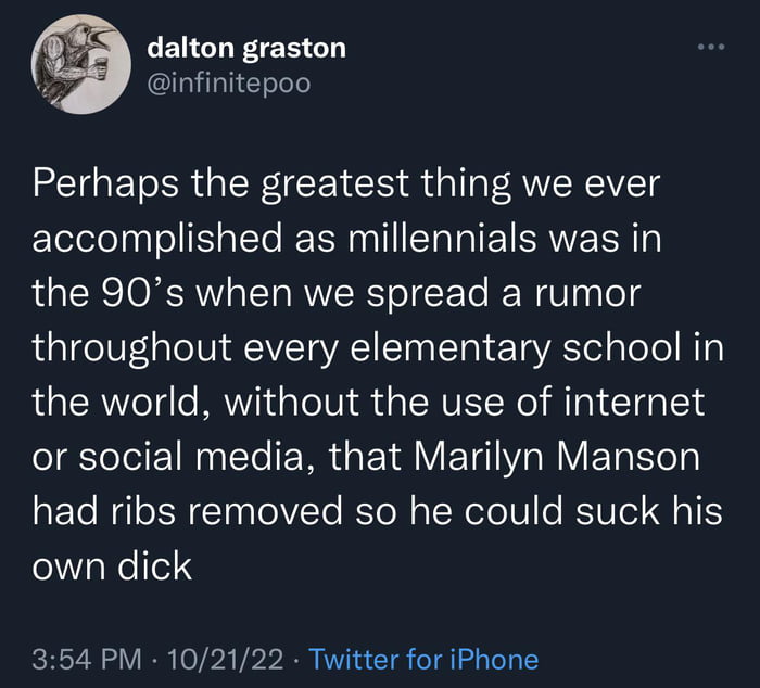 He never did that.