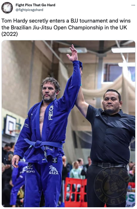 Tom Hardy wins first prize in 2022 Brazilian Jiu-Jitsu Open Championship in  UK