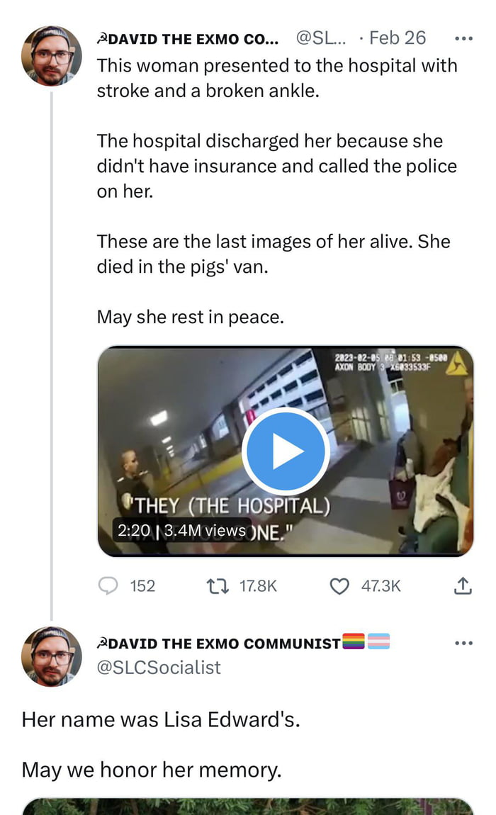 How can a hospital discharge someone because they didn't have insurance