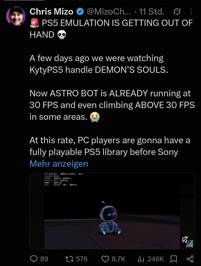PS5 Emulator progressing faster than I thought
