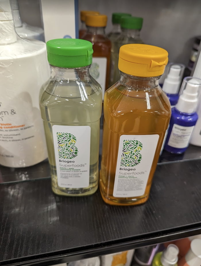 Shampoo and Conditioner labeled "Superfood" that look exactly like
