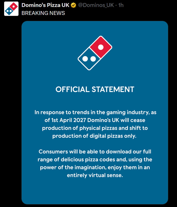 Guys get your pizzas in advance