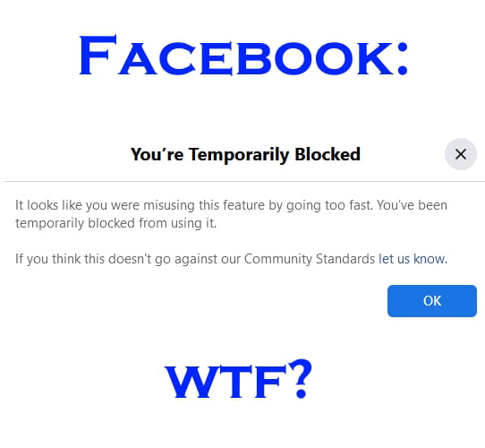 Facebook can now block you for going too fast. 9GAG
