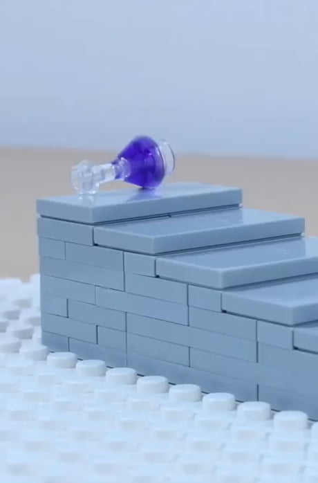 LEGO bottle smashing