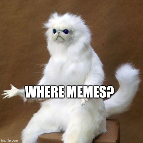 Been here forever but where have the memes gone? All I see woke and war ...