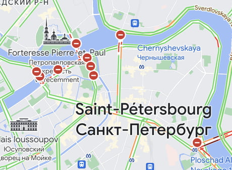 It’s seems that even in Saint Petersburg, every major bridges are closed atm.
