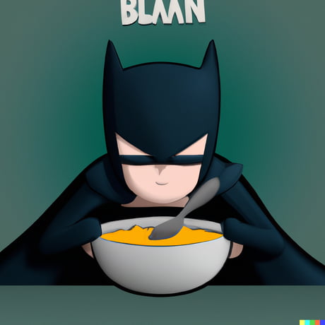 I asked DALL-E for Batman eating a bowl of soup and the result is damn cute  - 9GAG