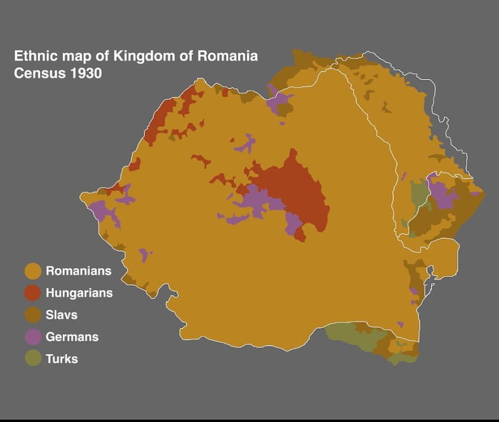 Ethnic map of Romania in 1930. - 9GAG