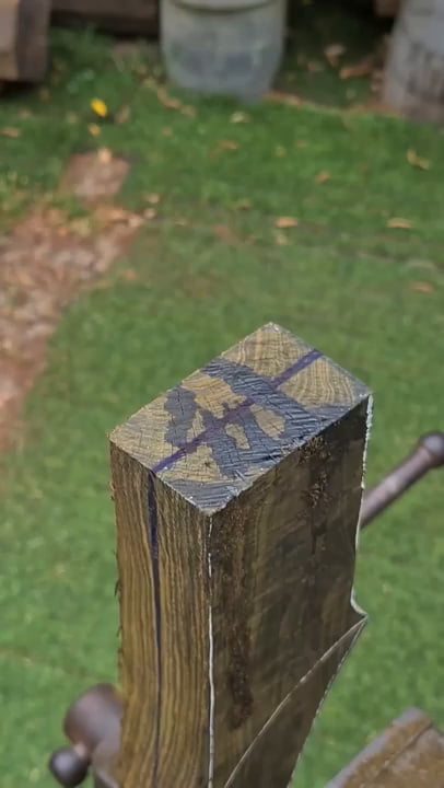 Fiting Axe on wooden head