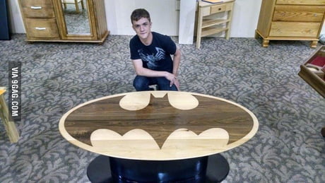 This kid's batman table scored 96% at the state woodworking competition -  9GAG
