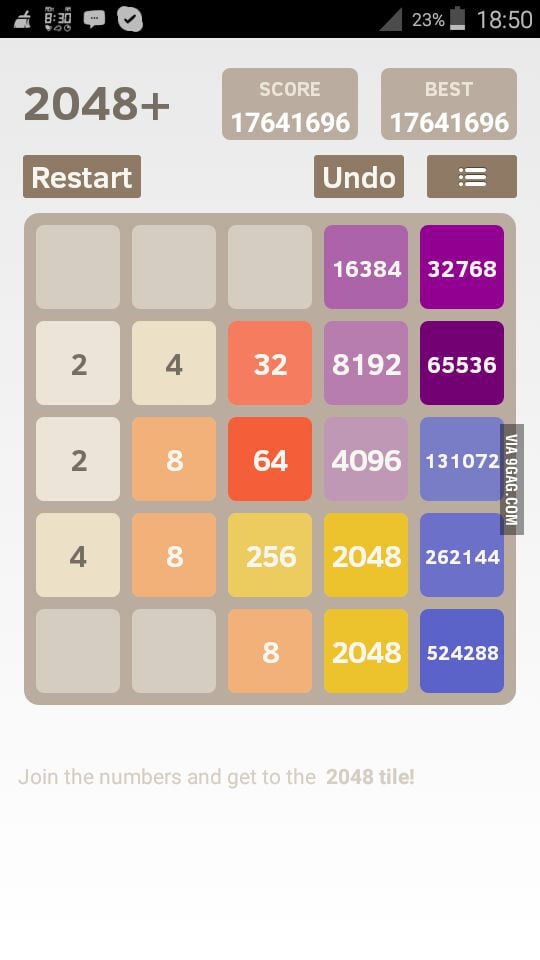 Creating the 2^20 tile! 2nd highest score EVER on 2048 in any mode