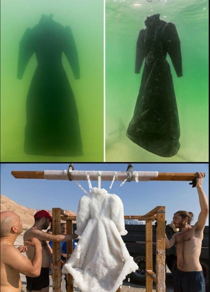 An Artist Left A Dress In The Dead Sea For Two Years