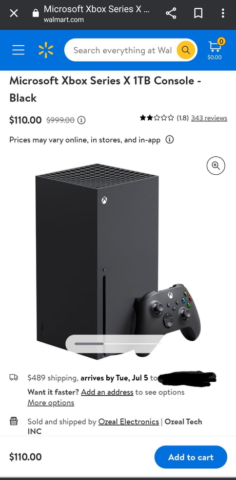 xbox series x shipping cost