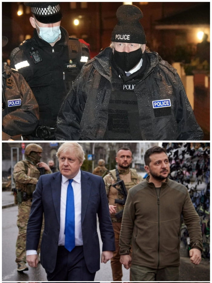 The fact that Boris Johnson wore a stab vest in Merseyside but went for a navy suit in war torn Ukraine is quite frankly hilarious