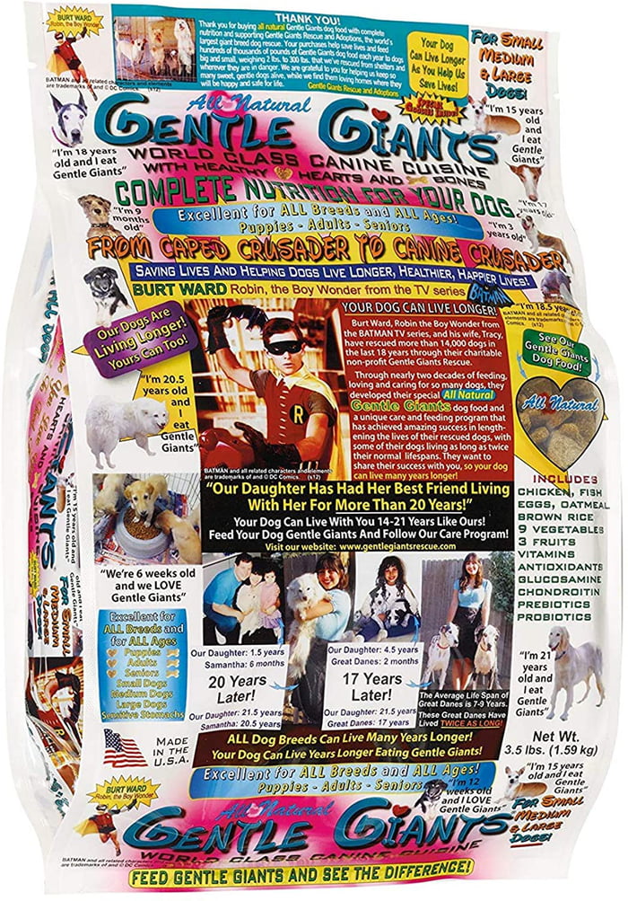 Gentle Giants A Dog Food Brand owned by Burt Ward himself 9GAG