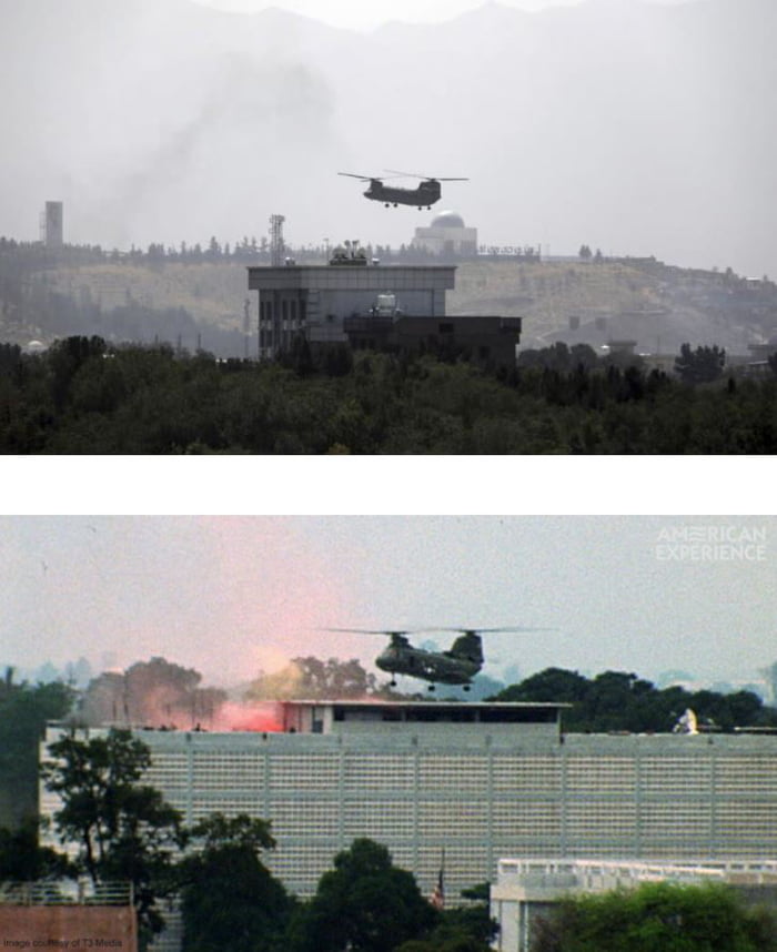 The U.S. Embassy in Afghanistan 2021 and the U.S. Embassy in South Vietnam 1975.