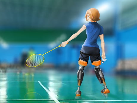 Premium Vector | Anime badminton player in action flat logo-demhanvico.com.vn
