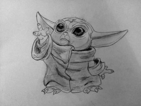 Baby Yoda By Two Paws Art 9gag