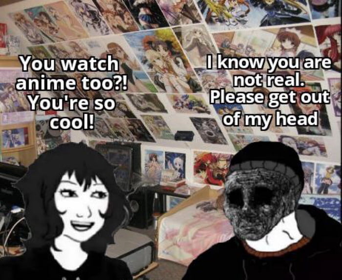 Only cool guys watch anime  - najlepsze memy w sieci.