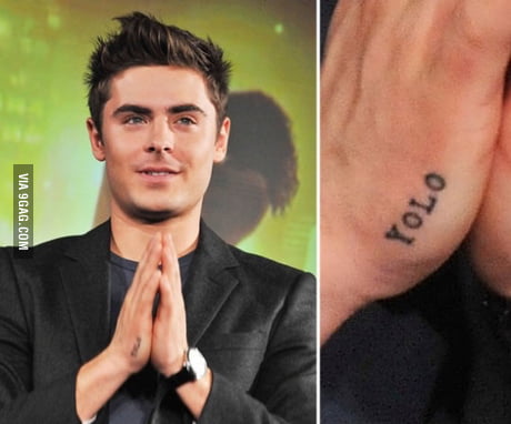 This is your annual reminder that Zac Efron has a YOLO tattoo - 9GAG