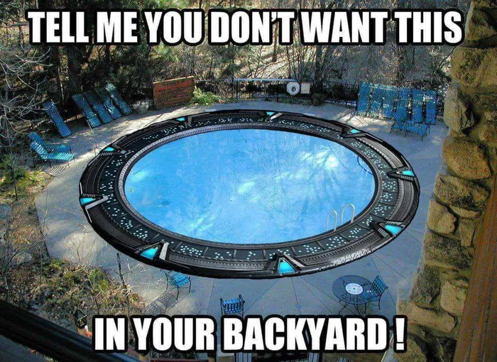 tell me you don't want this in your backyard, stargate pool, meme
