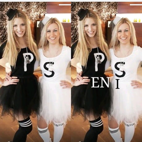 left picture. Salt and pepper girls 