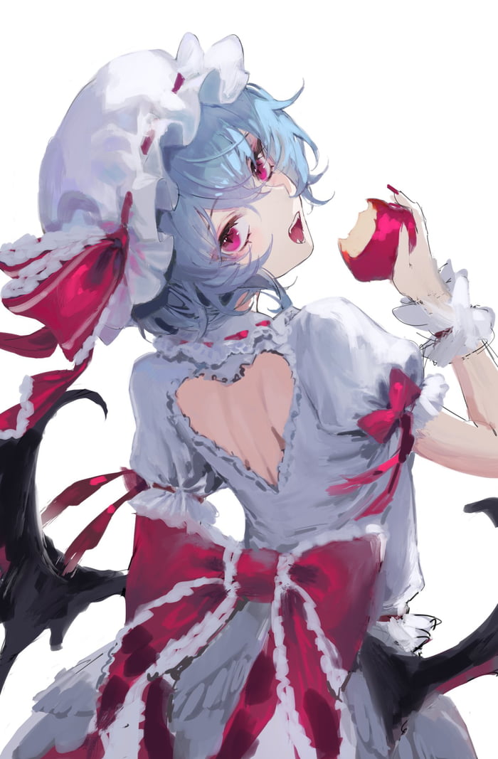 Remilia eating an apple