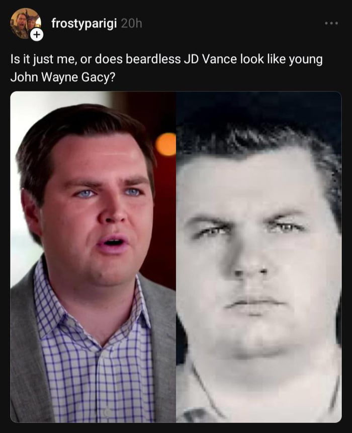 Is it just me, or does a beardless JD Vance look like young John Wayne