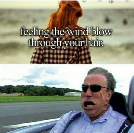 hair blowing in the wind meme