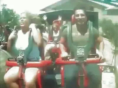 Two fall out on roller coaster - 9GAG