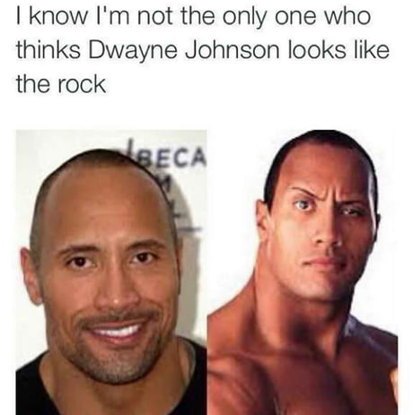 Anyone else think The Rock and Dwayne Johnson look a lot alike? : r/memes