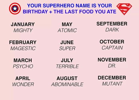 Your superhero name