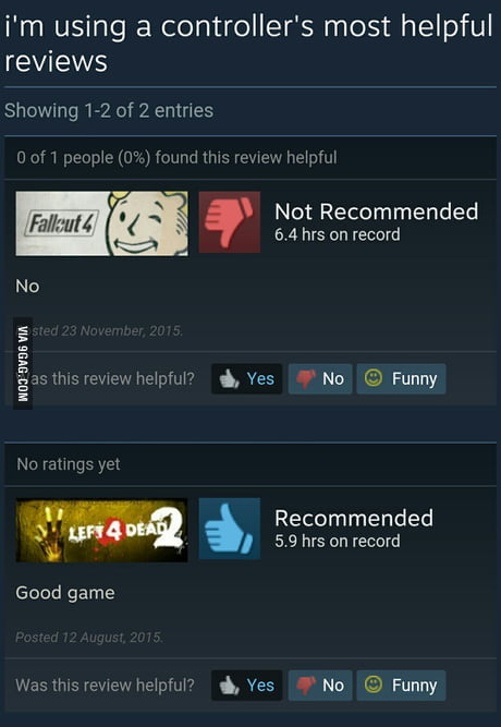 This review on the front page of steam - 9GAG