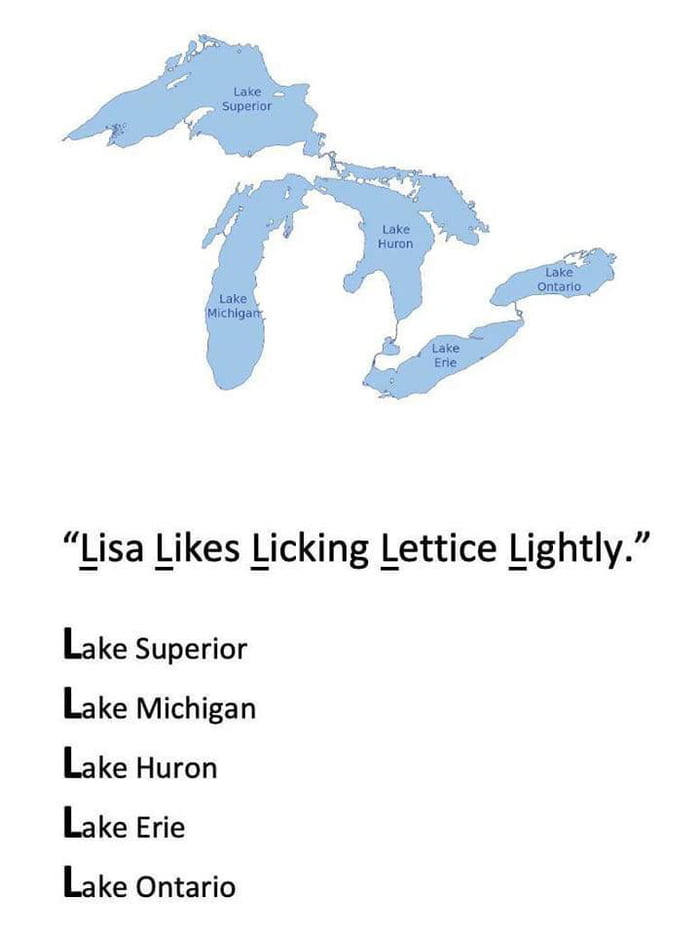 Pneumonic Device For Remembering The Great Lakes 9GAG