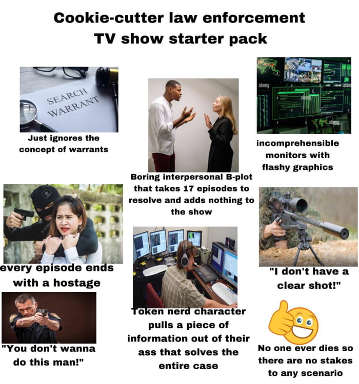 Cookie cutter Law Enforcement TV Show Starter Pack 9GAG cookie-cutter-law-enforcement-tv-show-starter-pack-9gag