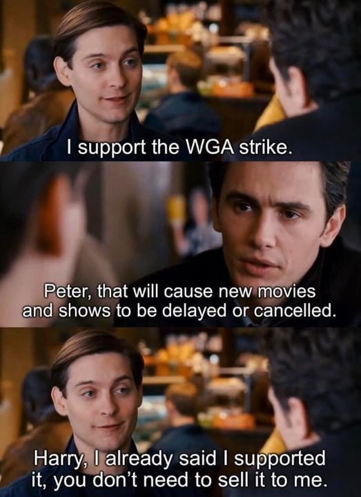 I too support the writers strike 9GAG